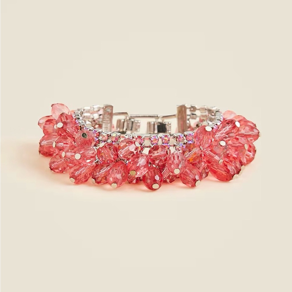 J. Crew Pink Crystal Cluster Bracelet - Picture 3 of 5